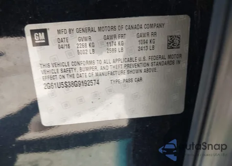 2016 Cadillac Xts W20 Livery Package из США, поврежденный, VIN 2G61U5S38G9192574